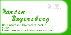 martin mayersberg business card